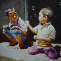Figurative watercolor painting titled 'Play', 22x27 inches, by artist Raghunath Sahoo on Paper