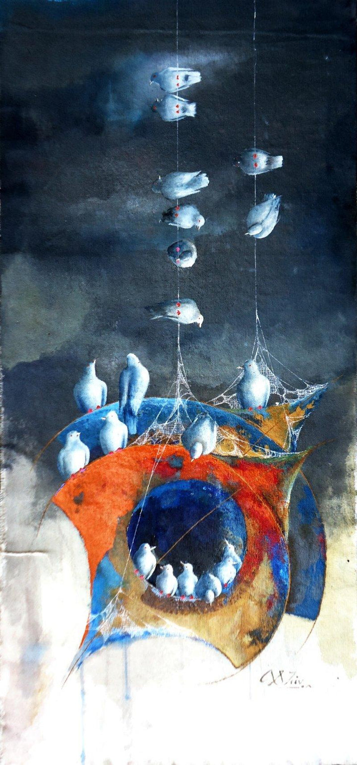 Play Of Kites And Birds Painting by Shiv Kumar Soni | ArtZolo.com