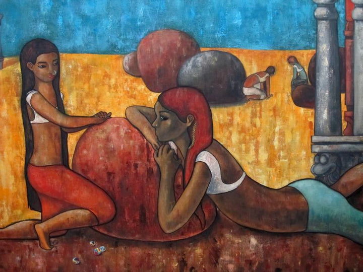 Playful Conversation Painting by Suruchi Jamkar | ArtZolo.com