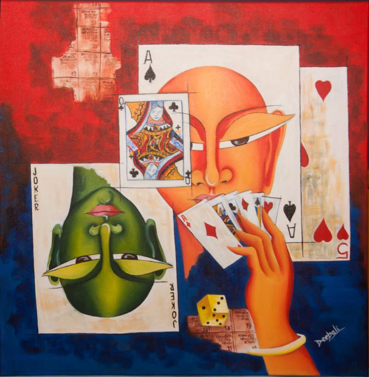 Poker Face Painting by Deepali Mundra | ArtZolo.com