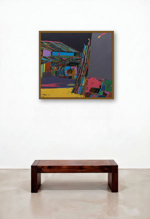 Popping Night In Village (Popping Night in Village) by artist Kiran Gunjkar displayed in a Classic Home Office