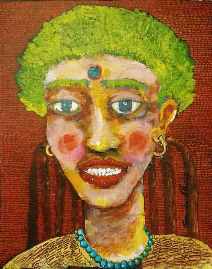Portrait Of A Lady Iii Painting by Sambuddha Gupta | ArtZolo.com
