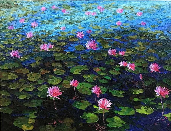 Pound Of Lotus Painting by Shraddha More | ArtZolo.com
