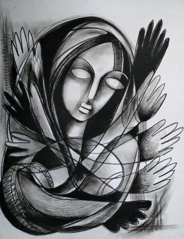 Power Of Women E Painting by N P Pandey | ArtZolo.com