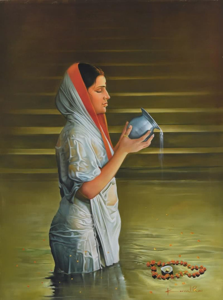 Prayer Painting by Kamal Rao | ArtZolo.com
