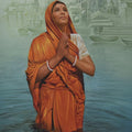 Religious oil painting titled 'Prayer', 30x48 inches, by artist Kamal Rao on Canvas