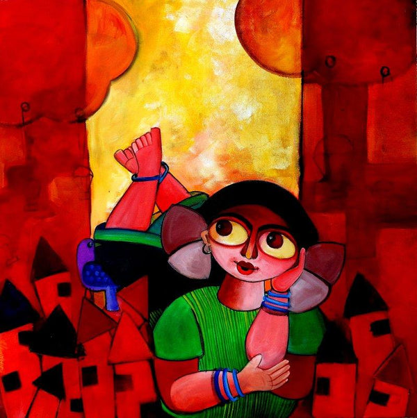 Pretty Thoughts Painting by Sharmi Dey | ArtZolo.com