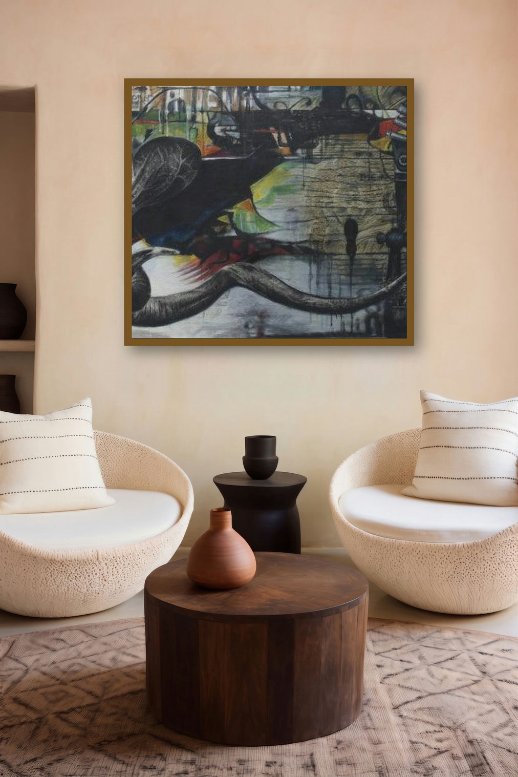 Progress (The Weight of Industry) by artist Vikram Nayak displayed in a Boutique gallery