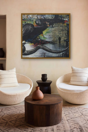 Progress (The Weight of Industry) by artist Vikram Nayak displayed in a Boutique gallery