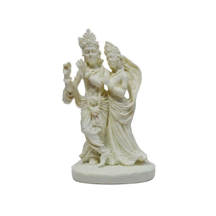 Pure White Statue Of Krishna Radha Handicraft by E Craft | ArtZolo.com