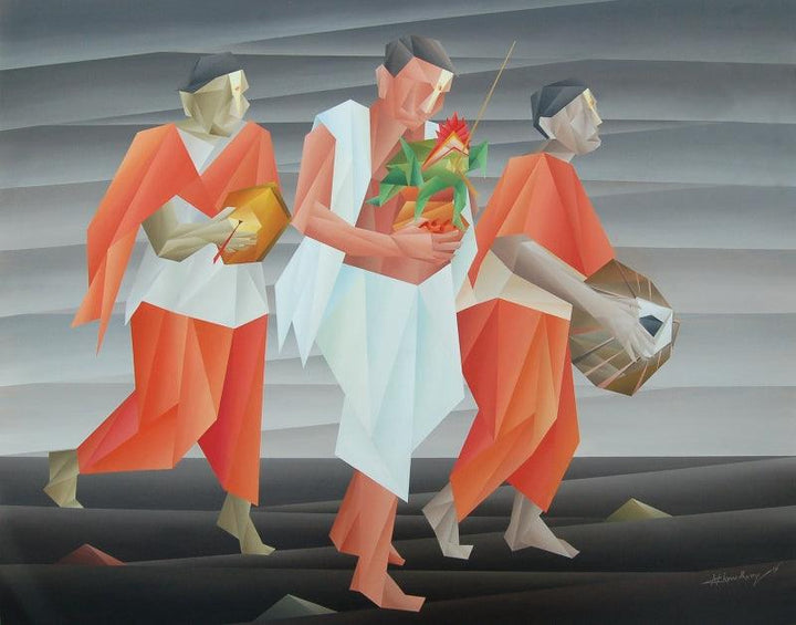 Purna Kalash Yatra Painting by Nirakar Chowdhury | ArtZolo.com