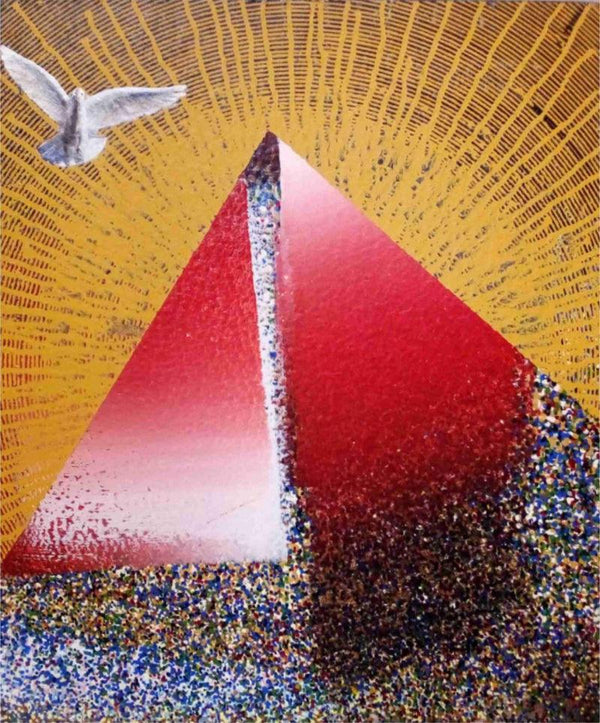 Pyramid With Bird Painting by Ghanshyam Gupta | ArtZolo.com