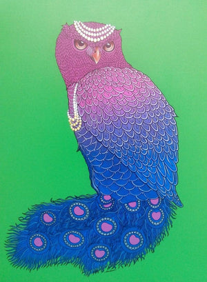Animals mixed media painting titled 'Queen 1', 24x18 inches, by artist Bandana Kumari on Canvas