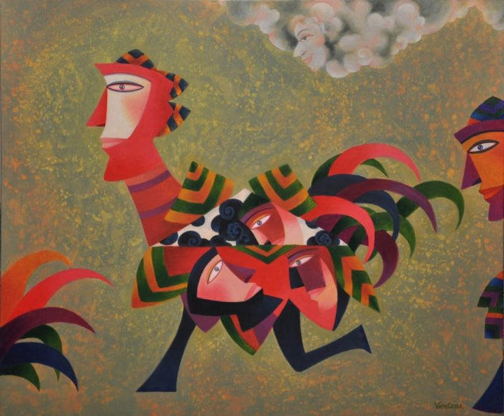 Racing With The Clouds Painting by Vandana Rakesh | ArtZolo.com