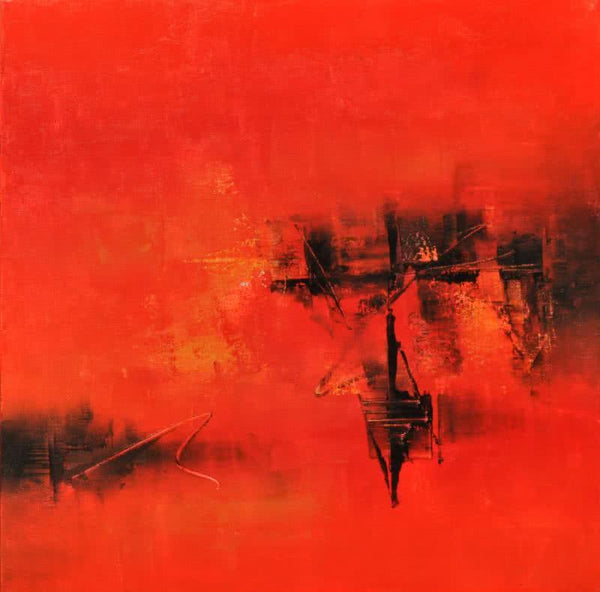 Rad ' Red I Painting by Raju Durshettiwar | ArtZolo.com