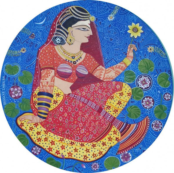 Radha 1 Painting by Bhaskar Lahiri | ArtZolo.com