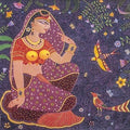 Religious acrylic painting titled 'Radha', 30x30 inches, by artist Bhaskar Lahiri on Canvas