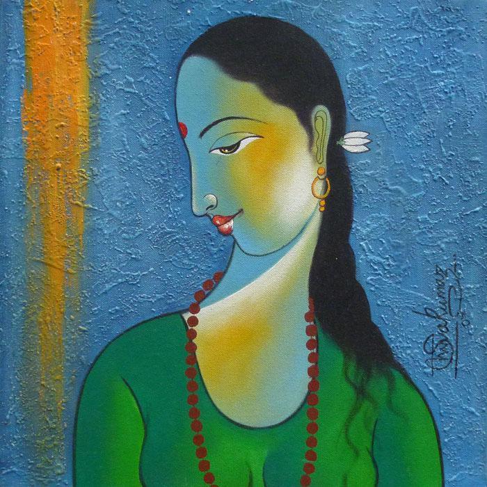 Radha I Painting by Shivkumar | ArtZolo.com