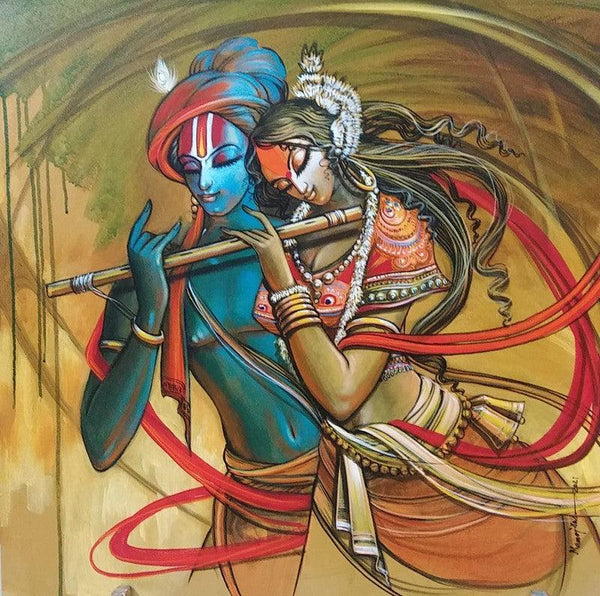 Radha Krishna 10 Painting by Manoj Das | ArtZolo.com
