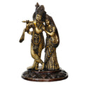 Religious handicraft titled 'Radha Krishna 2', 17x10x8 inches, by artist Brass Handicrafts on Brass