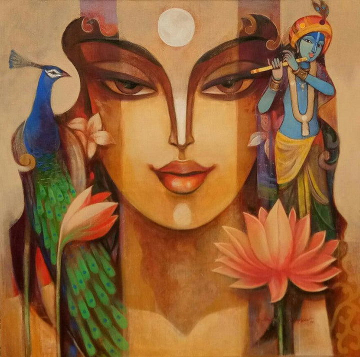 Radha Krishna 3 Painting by Prabhakar Ahobilam | ArtZolo.com
