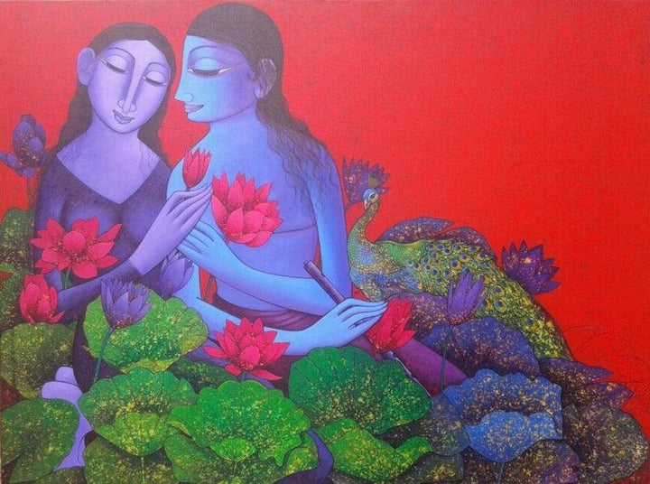 Radha Krishna 4 Painting by Prakash Deshmukh | ArtZolo.com