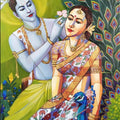 Figurative acrylic painting titled 'Radha Krishna', 24x20 inches, by artist Tamali Das on canvas