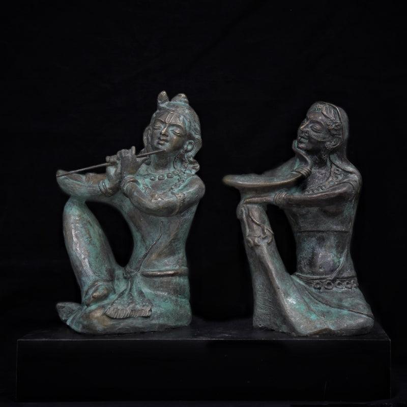 Religious sculpture titled 'Radha Krishna', 16x18x9 inches, by artist Ravi Mishra on Mixedmedia