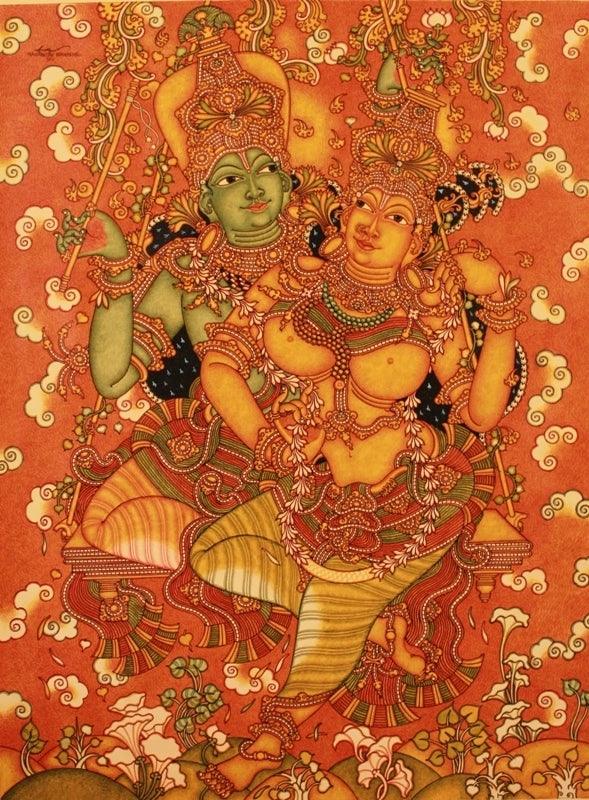 Radha Krishna Painting by Manikandan Punnakkal | ArtZolo.com