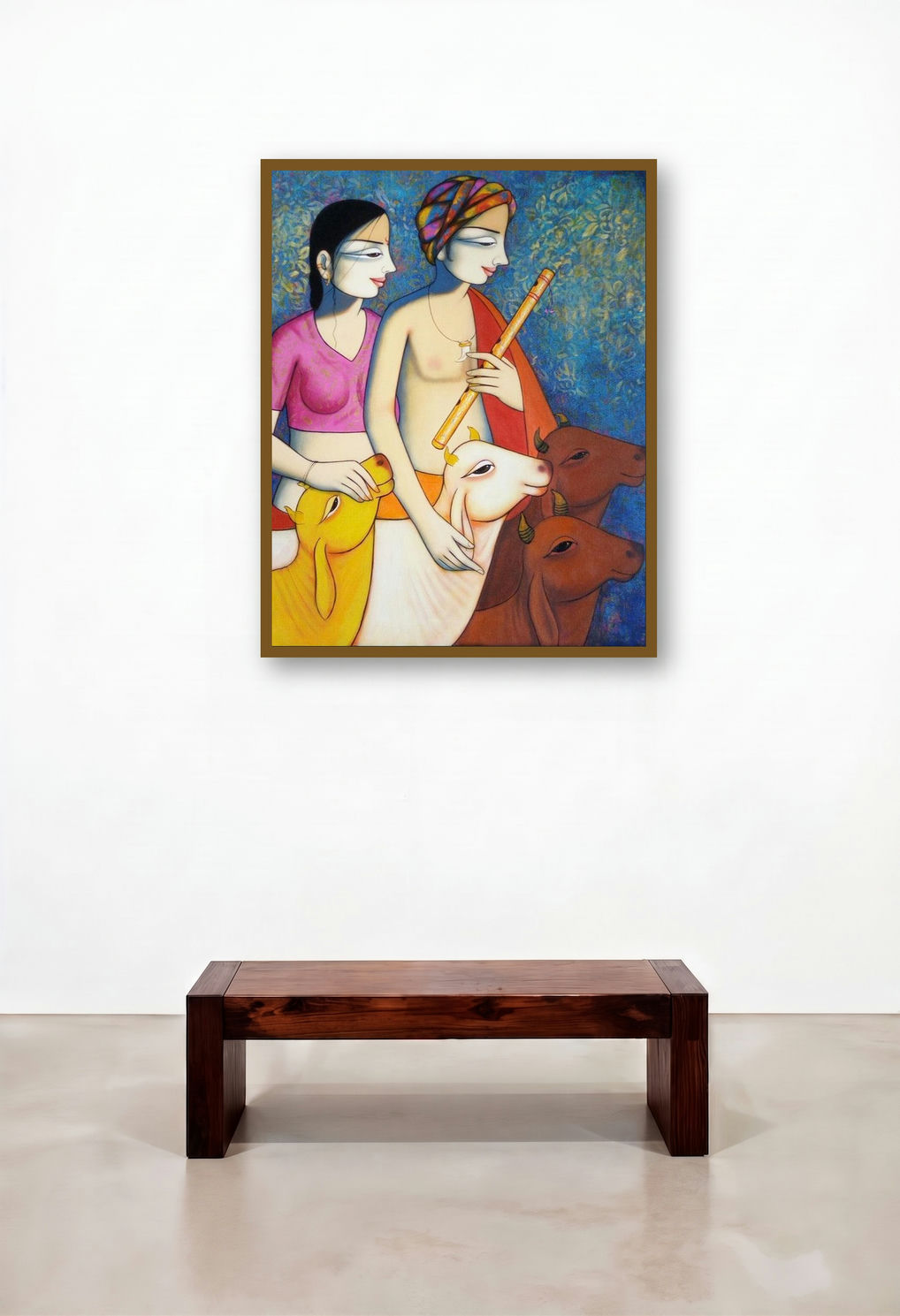 Radha Krishna by artist Pravin Utge displayed in a Designer Hotel Suite