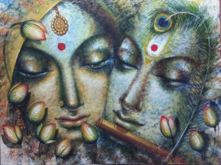 Radha Krishna Painting by Madhumita Bhattacharya | ArtZolo.com