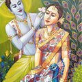 Religious acrylic painting titled 'Radha Krishna', 24x20 inches, by artist Tamali Das on Canvas