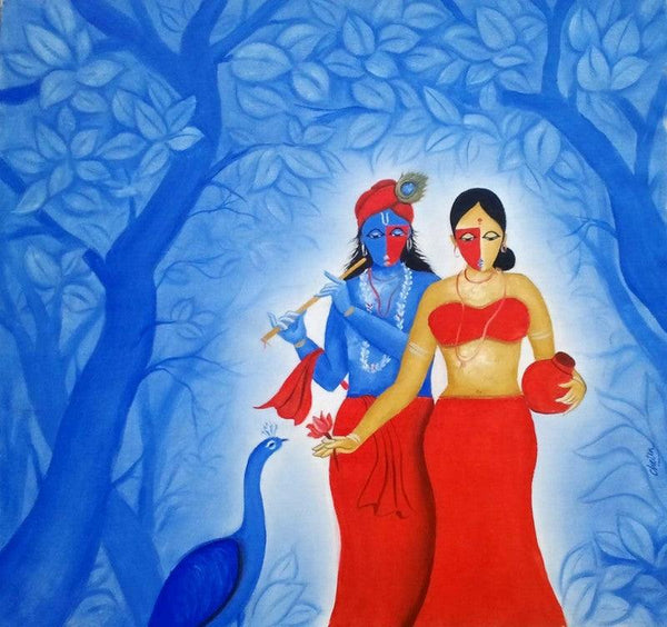 Radha Krishna Painting by Chetan Katigar | ArtZolo.com