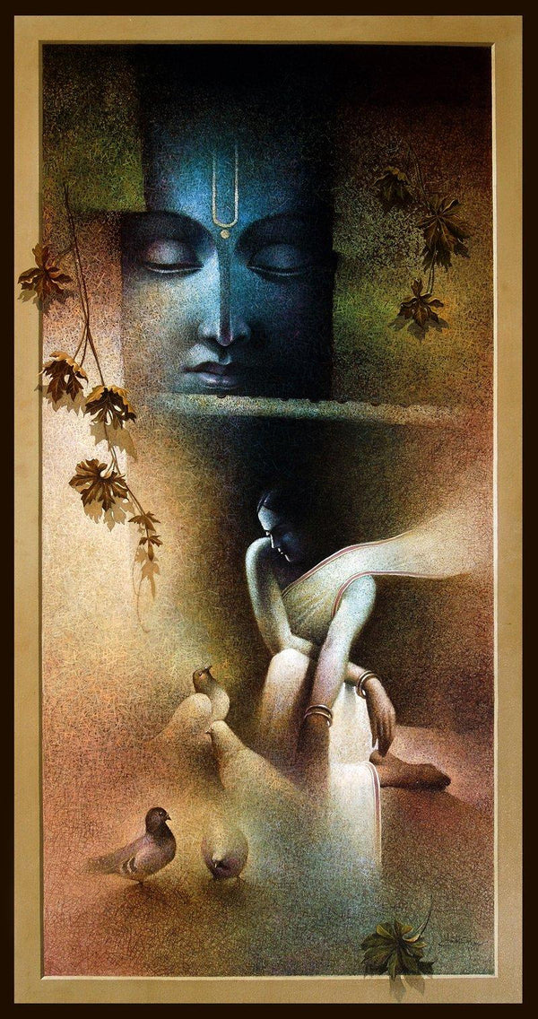 Radha Krishna Painting by Amit Bhar | ArtZolo.com
