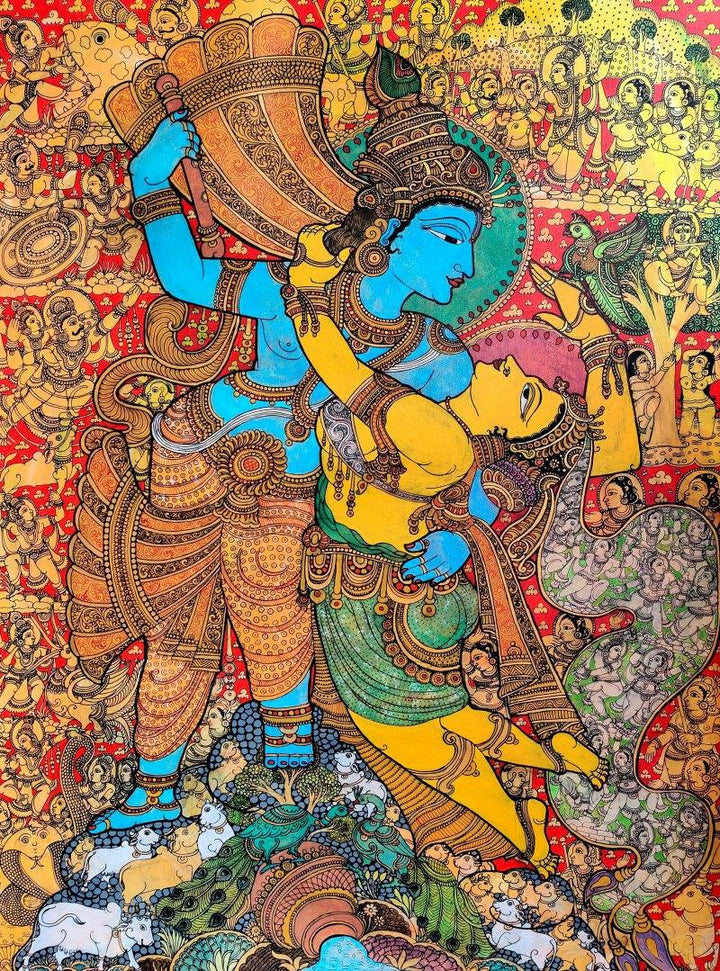 Radha Krishna Painting by Harinath N | ArtZolo.com