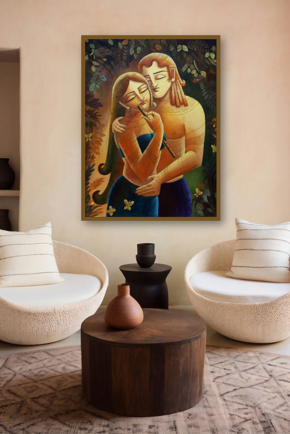 Radha Krishna Ii by artist Devirani Dasgupta displayed in a Contemporary gallery