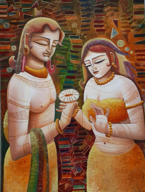 Radha Krishna Iii Painting by Devirani Dasgupta | ArtZolo.com