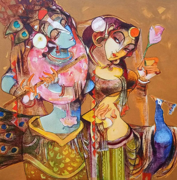Radha Krishna Love Forever Painting by Prabhakar Ahobilam | ArtZolo.com