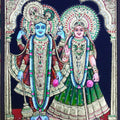 Religious tanjore traditional art titled 'Radha Krishna Tanjore Painting', 20x16 inches, by artist VANI VIJAY on Plywood