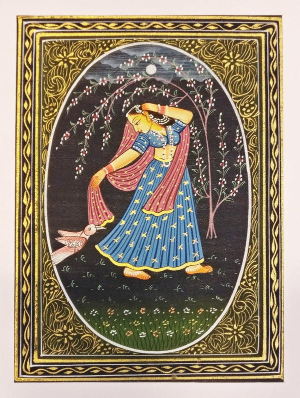 Radha In A Dancing Portrait Painting by Unknown | ArtZolo.com