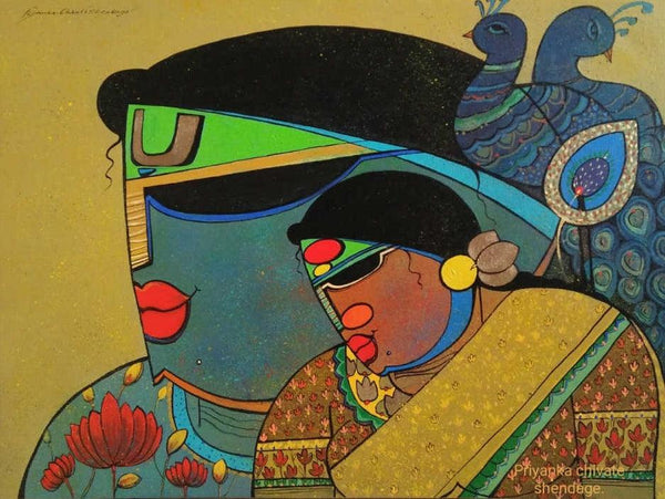 Radhakrishna 2 Painting by Priyanka Chivte | ArtZolo.com
