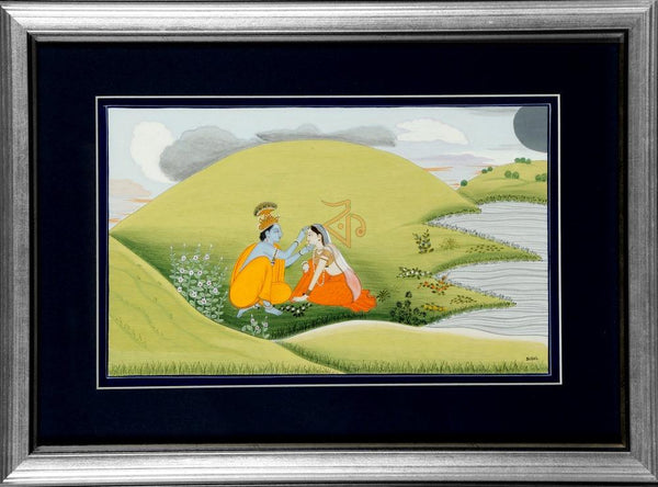 Radhashringar Kangra Art Traditional Art by Kalavithi Art Ventures | ArtZolo.com