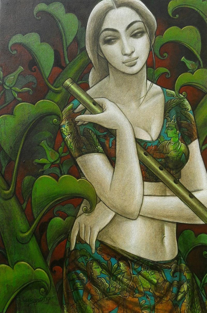 Radhika 1 Painting by Sukanta Das | ArtZolo.com