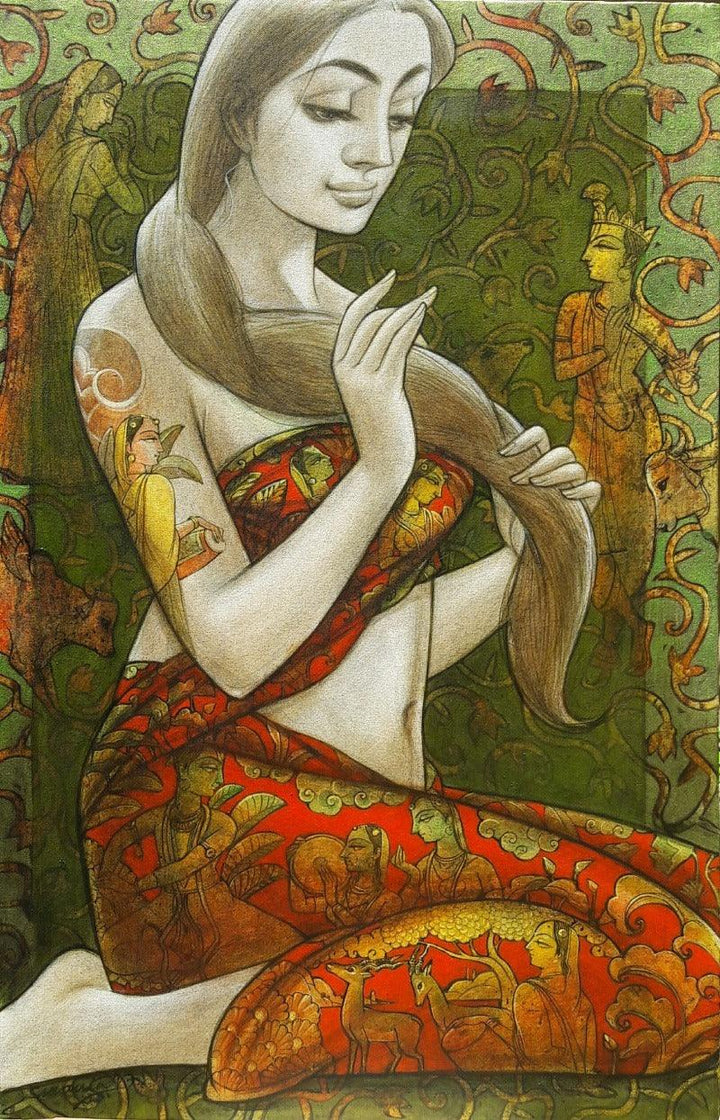 Radhika 2 Painting by Sukanta Das | ArtZolo.com