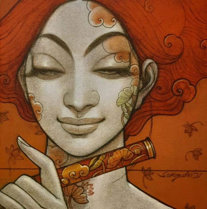 Radhika 4 Painting by Sukanta Das | ArtZolo.com