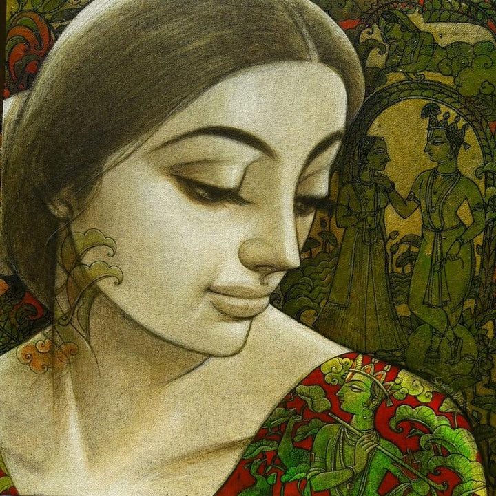 Radhika 5 Painting by Sukanta Das | ArtZolo.com