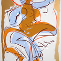 Figurative serigraphs painting titled 'Radhika', 30x20 inches, by artist Jatin Das on Paper
