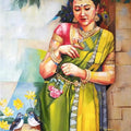 Figurative acrylic painting titled 'Radhika', 30x24 inches, by artist Tamali Das on canvas