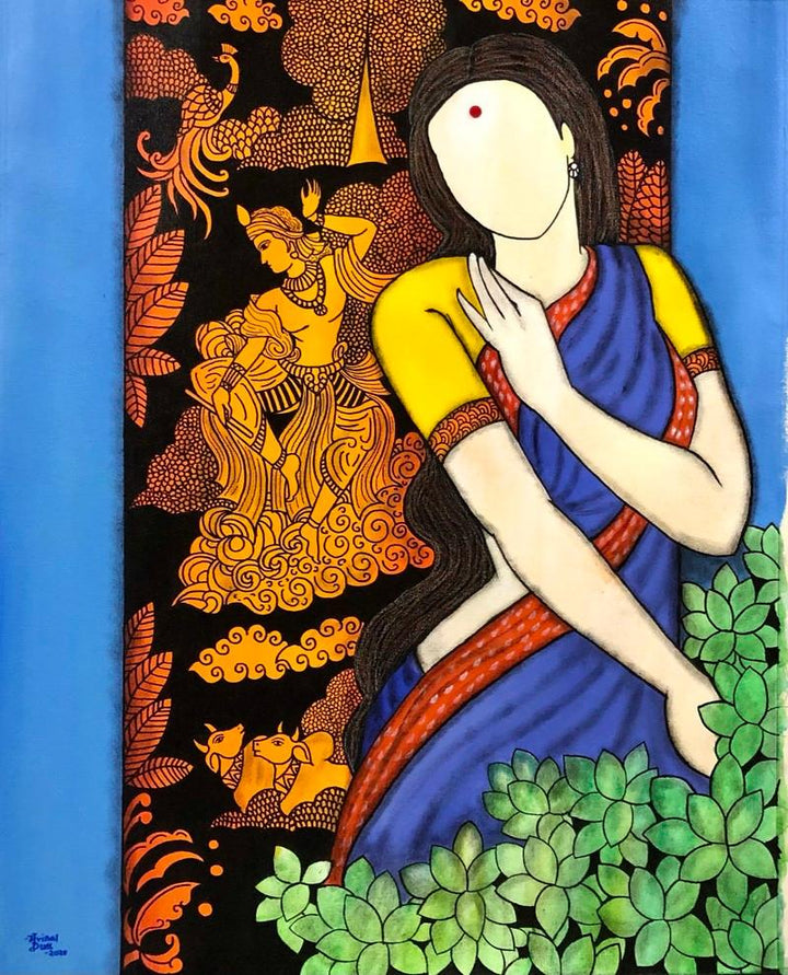 Radhikakrishna Series Painting by Mrinal Dutt | ArtZolo.com