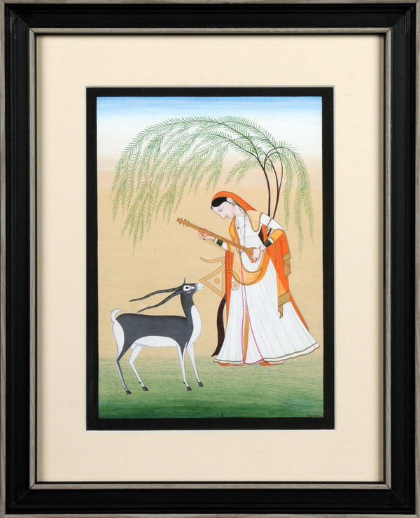 Ragini Todi 1 Kangra Art Traditional Art by Kalavithi Art Ventures | ArtZolo.com